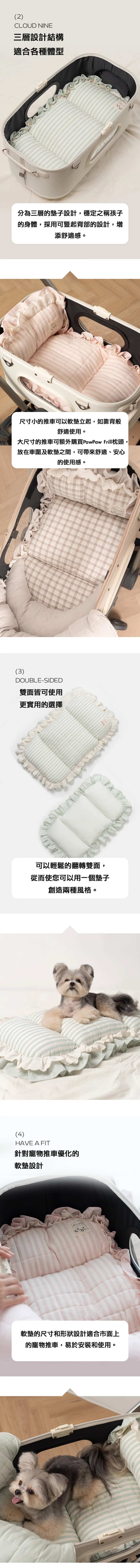 Ritogato PawPaw Frill Pet Stroller Seat Cushion 寵物推車坐墊b