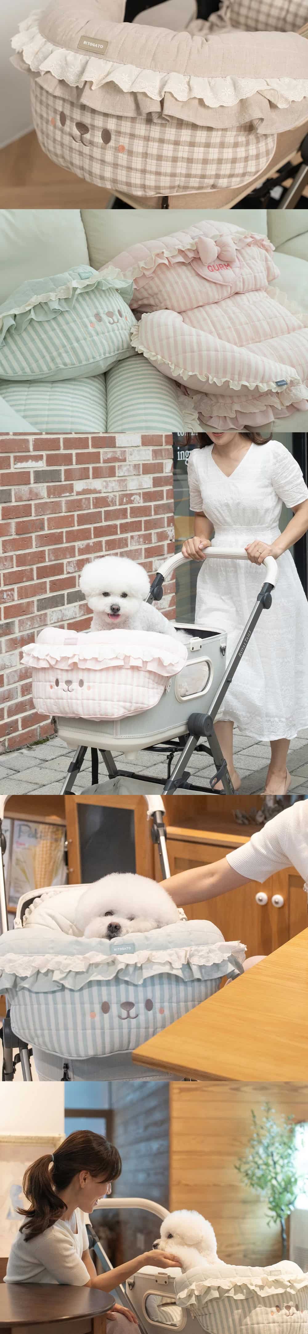 【ritogato】HoneyBunny Pet Cart Guard Ritogato PawPaw Frill Pet Stroller Guard 寵物推車車圍墊